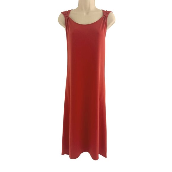 Chico's Size 3 = XL/16 Canyon Clay Sharkbite Asymmetrical Sharkbite Dress NEW - Picture 1 of 8